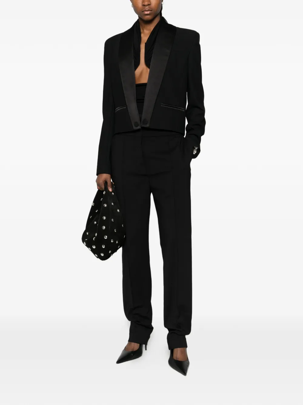  Mitiliane Couture Tuxedo Short Jacket - Black 