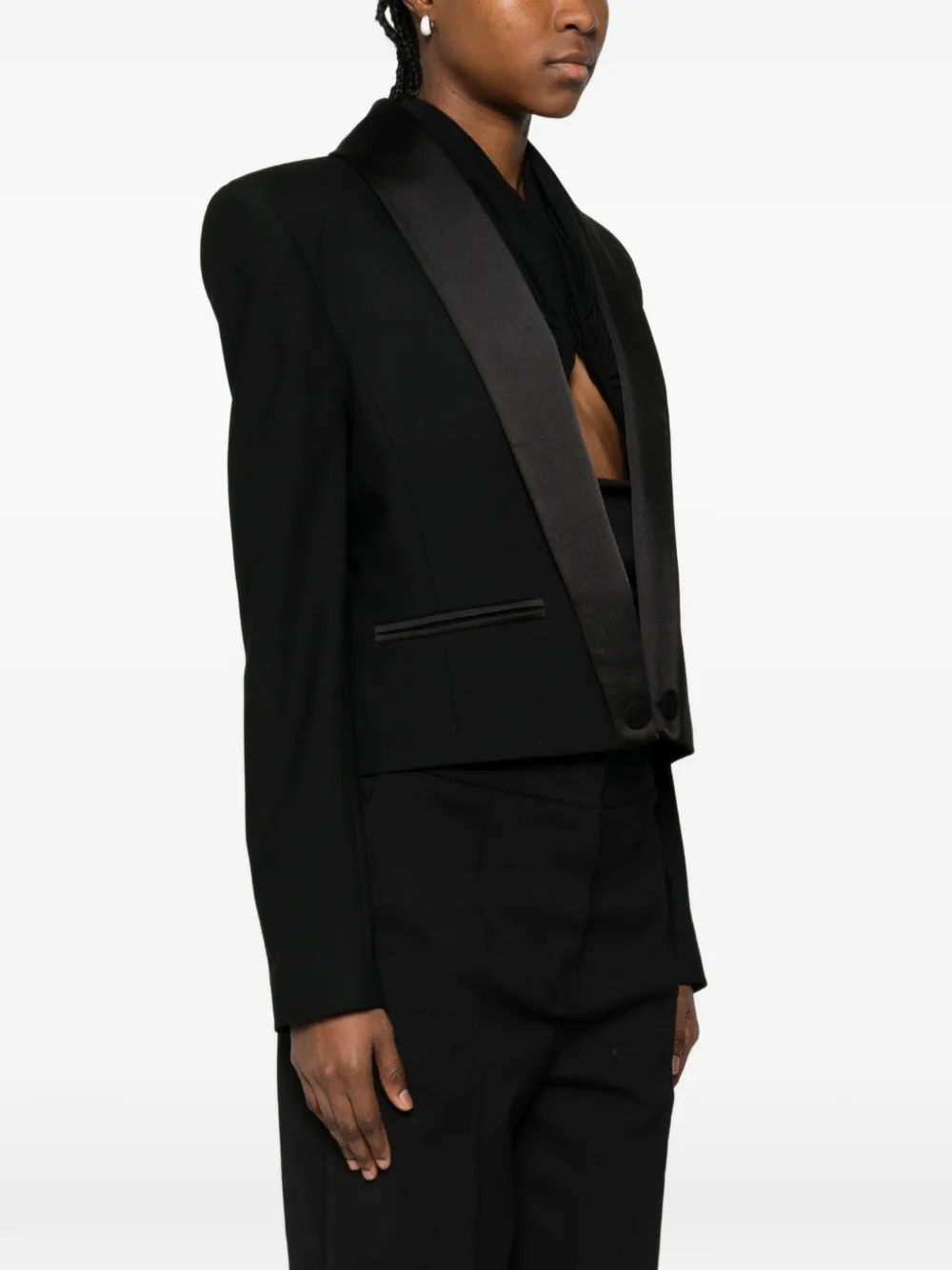  Mitiliane Couture Tuxedo Short Jacket - Black 