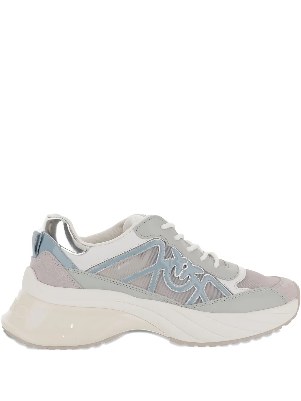 PINKO logo-detail leather sneakers - Bianco