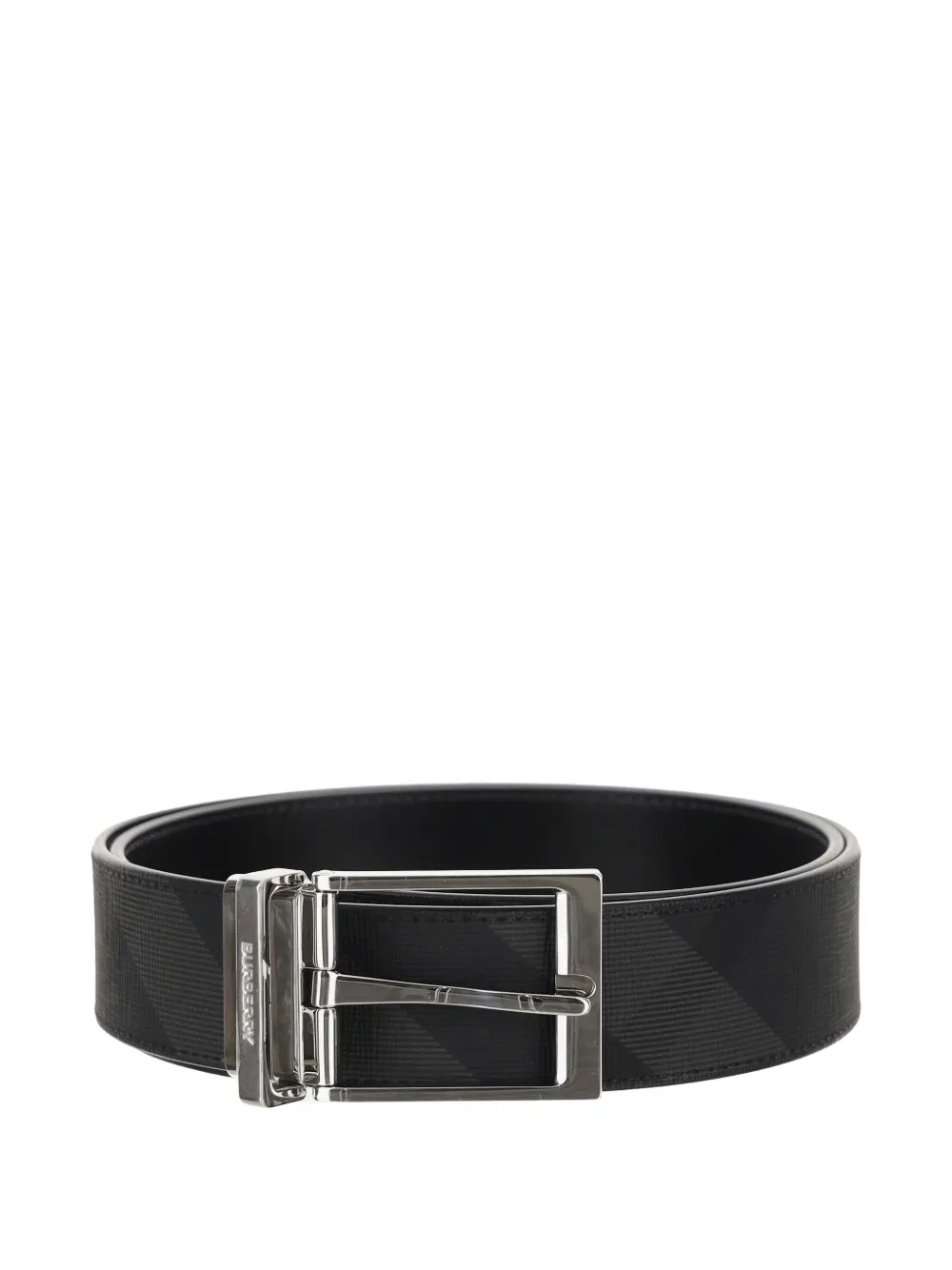 Burberry check-pattern logo-buckle belt - Grigio
