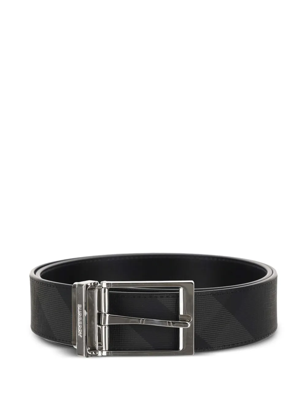 Burberry check-pattern logo-buckle belt - Grigio