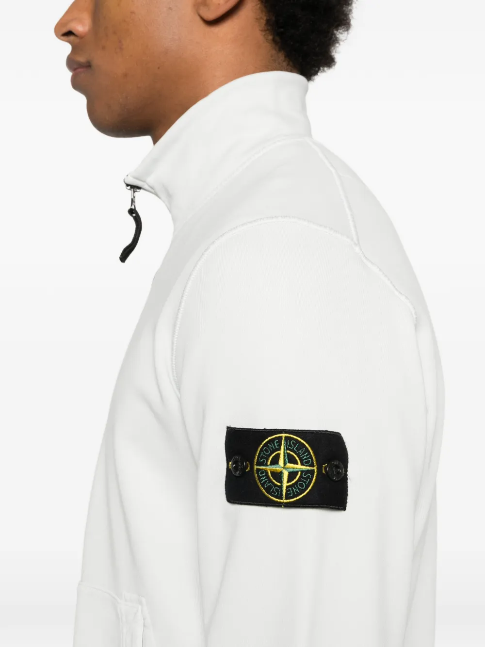 Stone Island Sweater met logopatch en rits Blauw