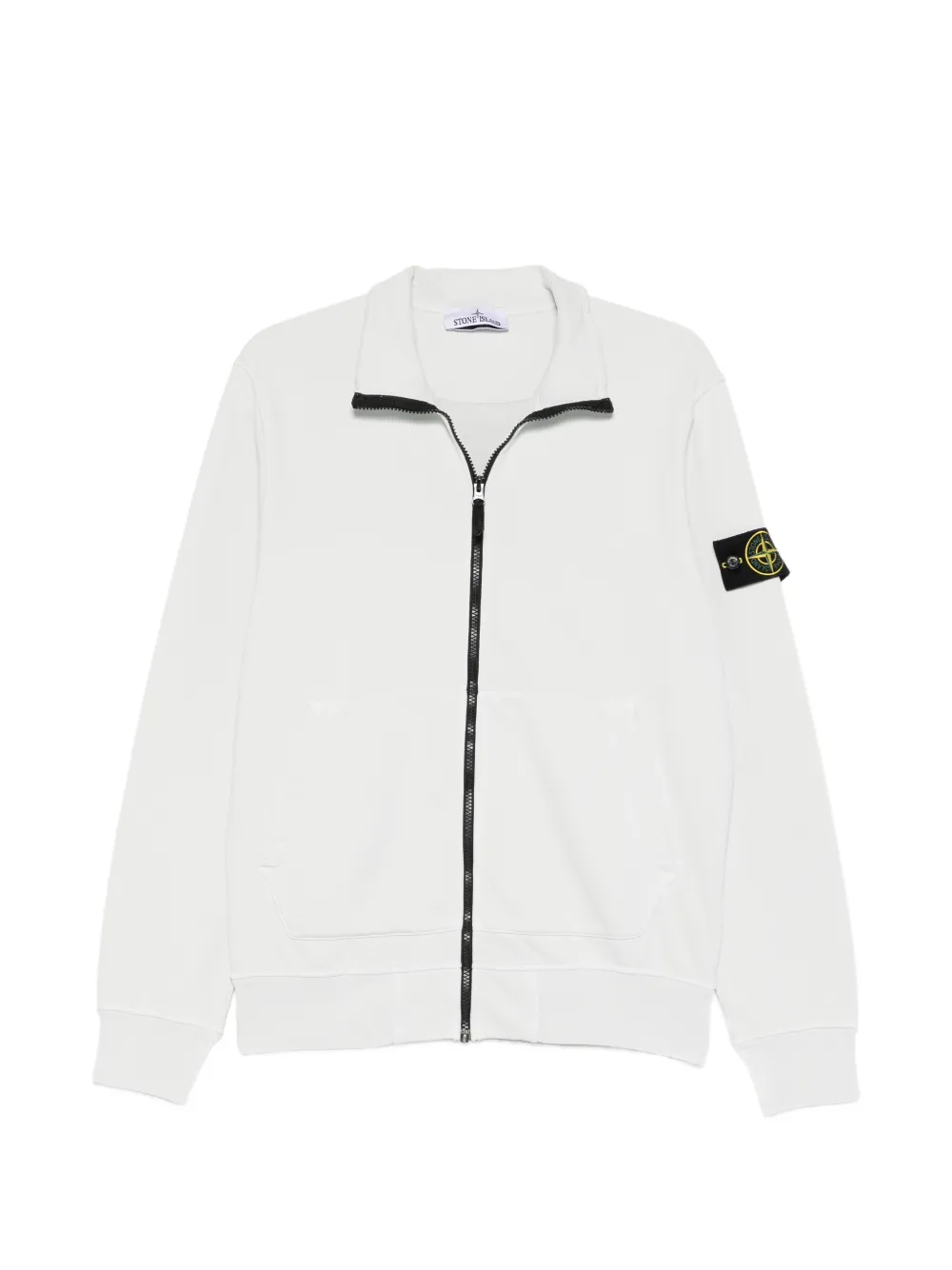 Stone Island zip-up logo-patch sweatshirt - Blu