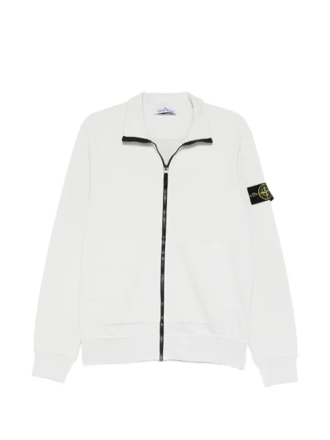 Stone Island zip-up logo-patch sweatshirt