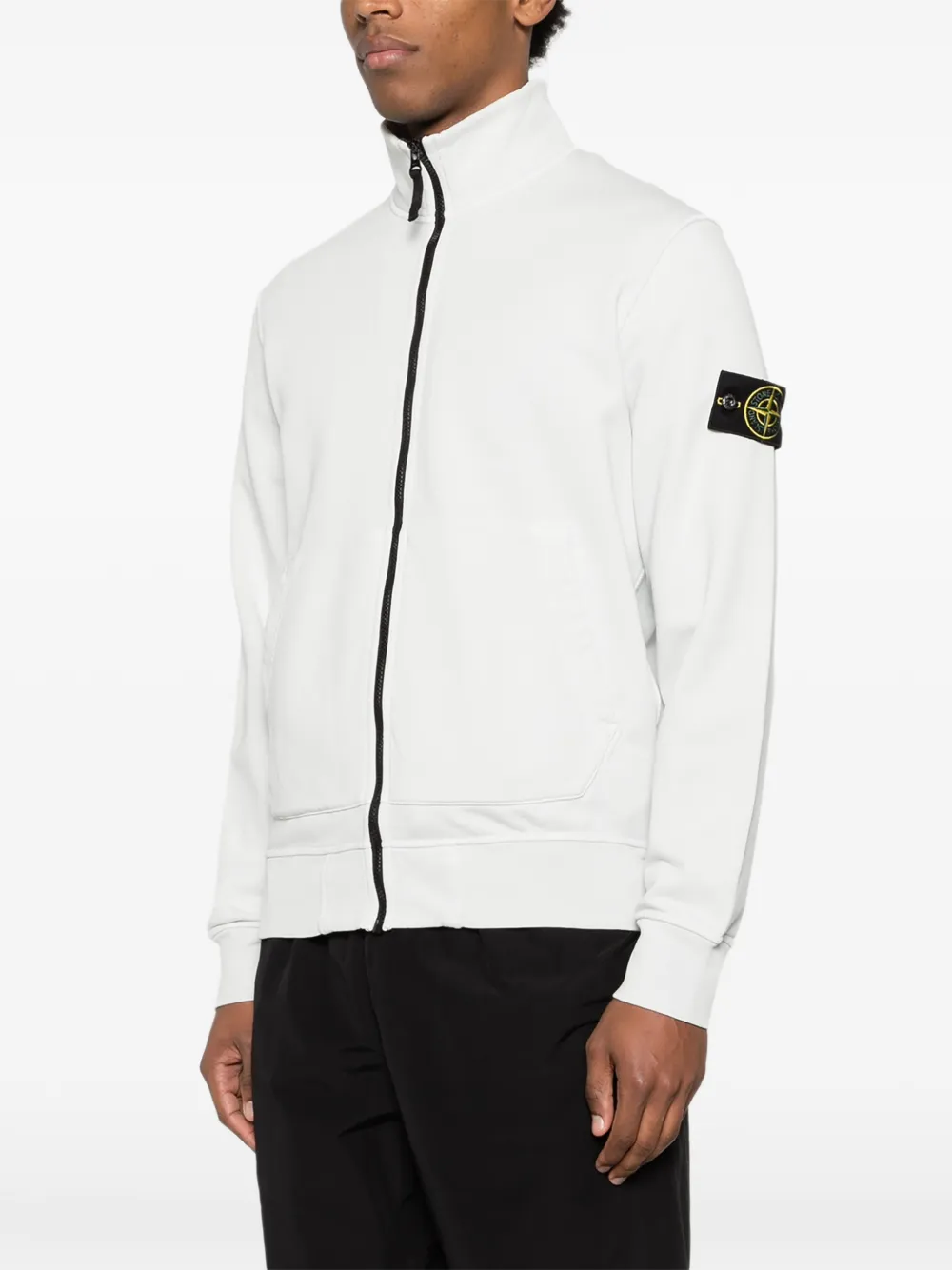 Stone Island Sweater met logopatch en rits Blauw