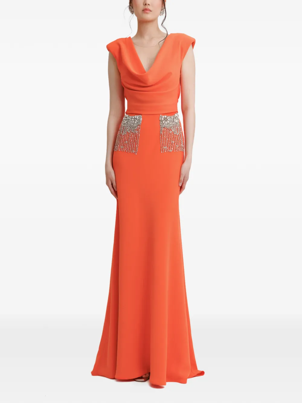 Gemy Maalouf cowl-neckline dress - Oranje