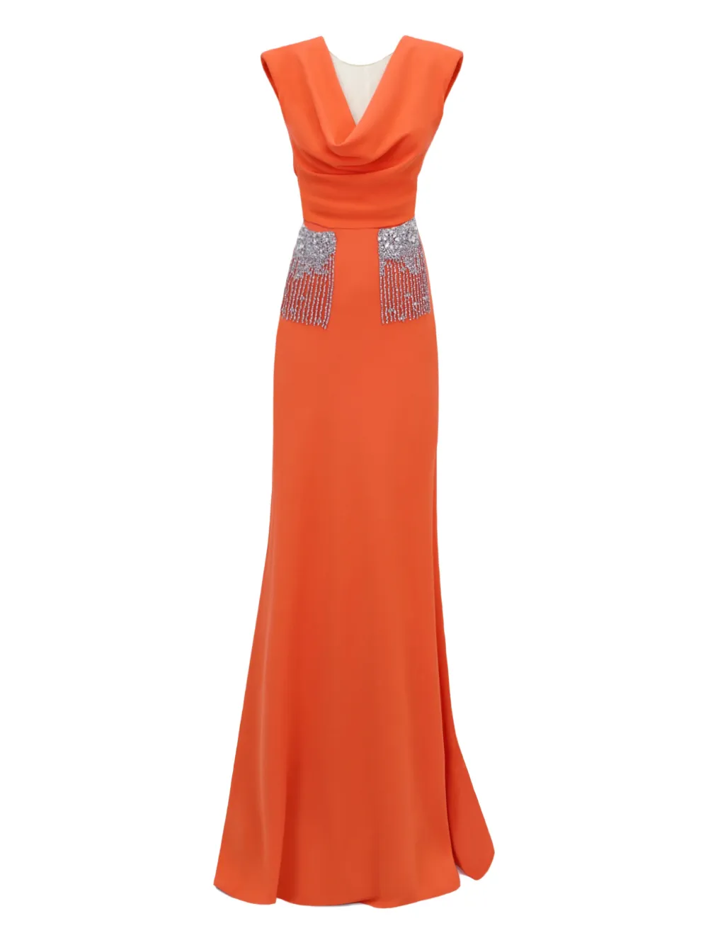 Gemy Maalouf cowl-neckline dress - Arancione