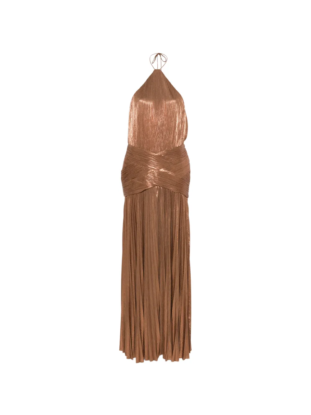 Retrofete Amberley pleated halterneck maxi dress - Marrone