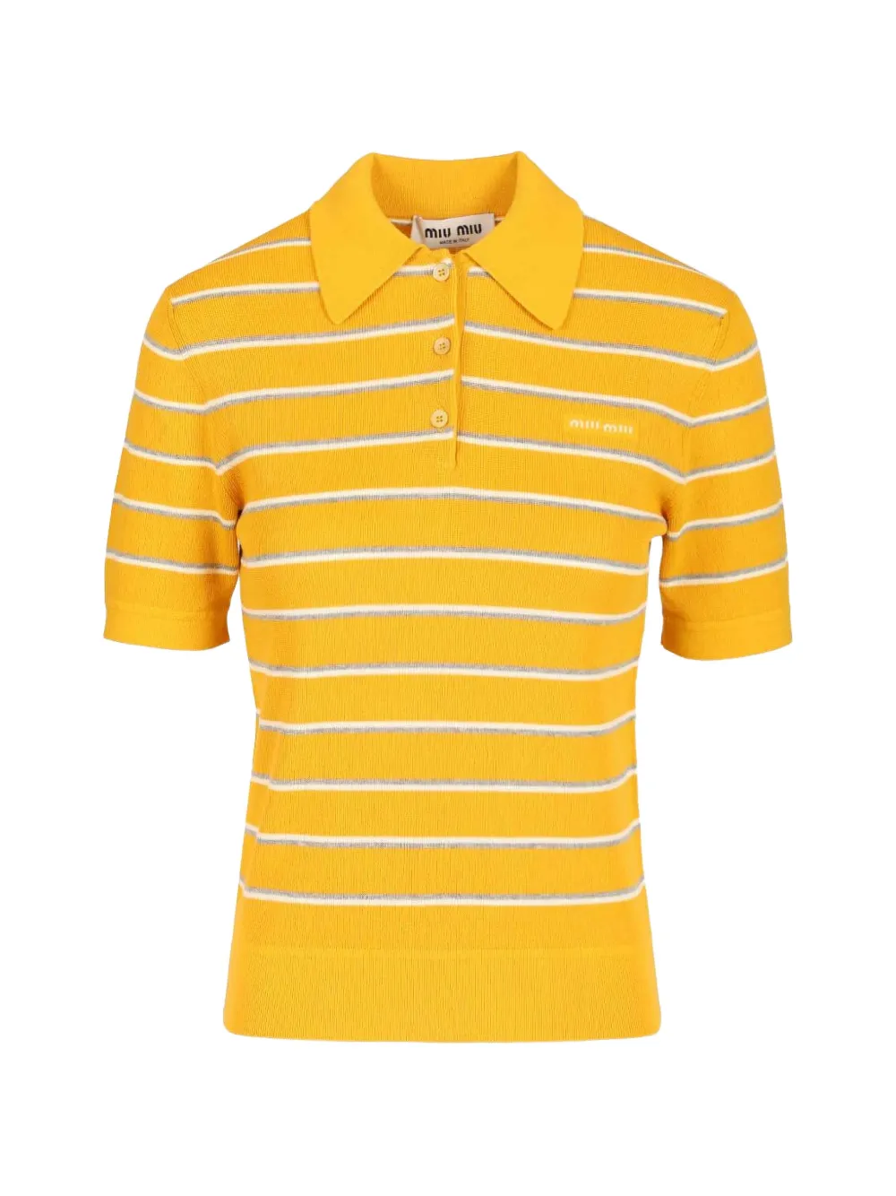 Miu Miu striped short-sleeve top - Giallo