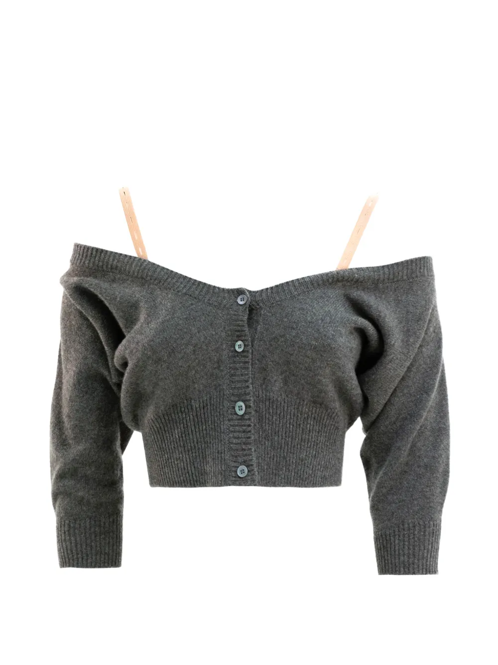 Miu Miu cropped cardigan - Grigio