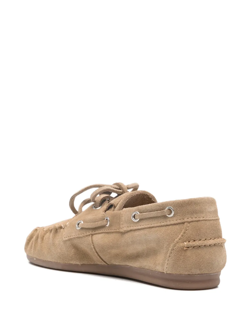 ALOHAS Rowan beige suède loafers met strik