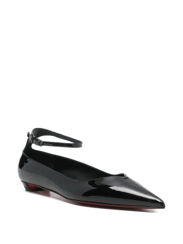 Christian Louboutin Erozeena ankle-strap Flat Pumps | Black | FARFETCH