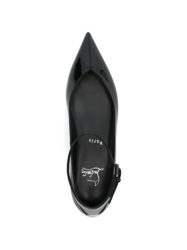Christian Louboutin Erozeena ankle-strap Flat Pumps | Black | FARFETCH