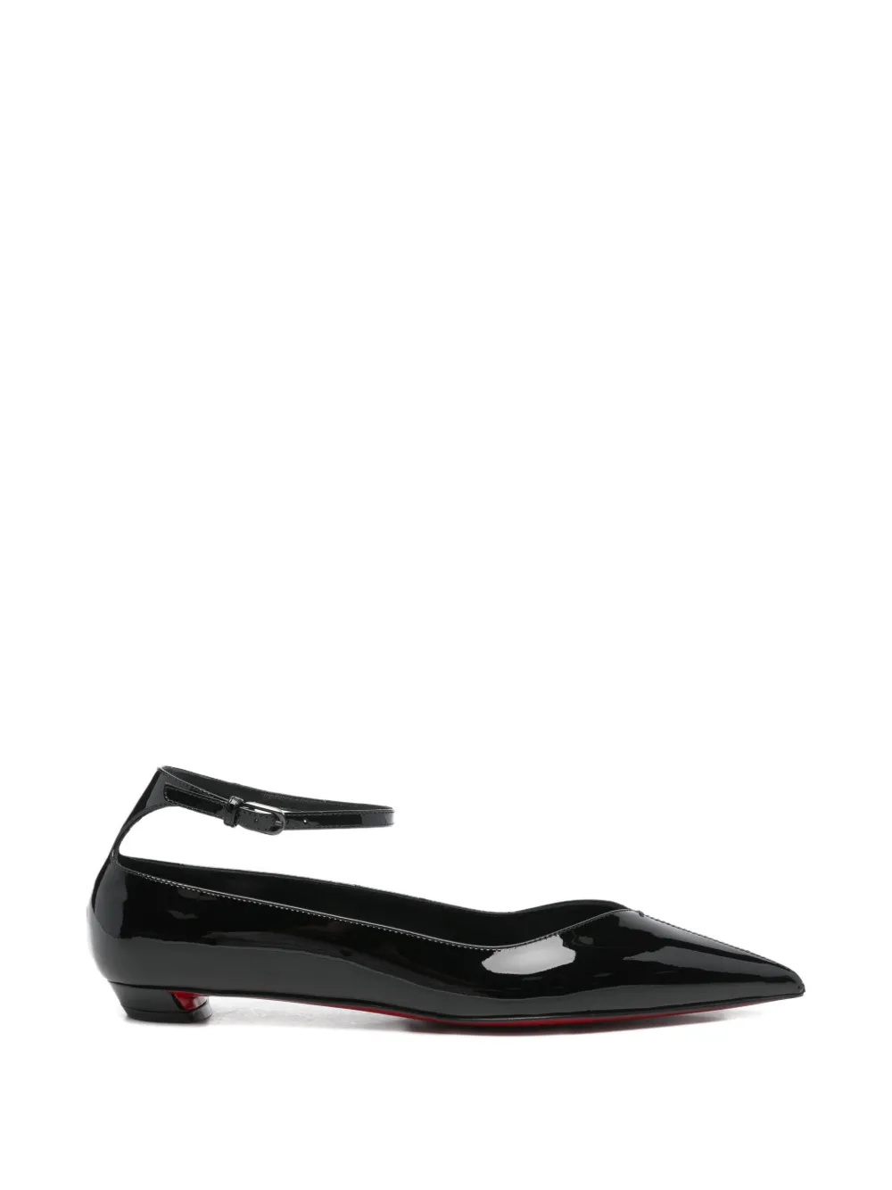 Christian Louboutin Erozeena ankle-strap Flat Pumps | Black | FARFETCH