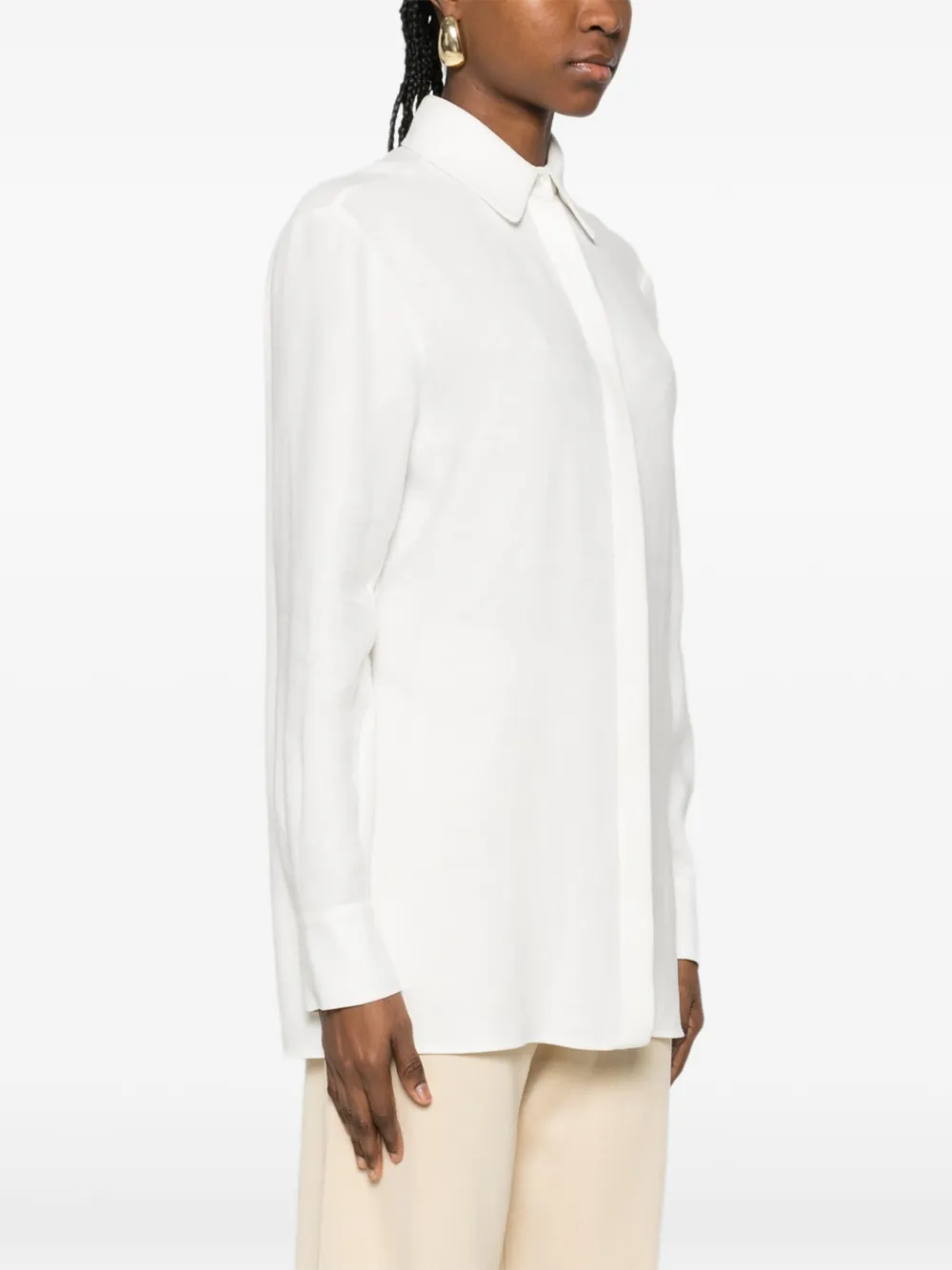  Kiton Collared Shirt - White 