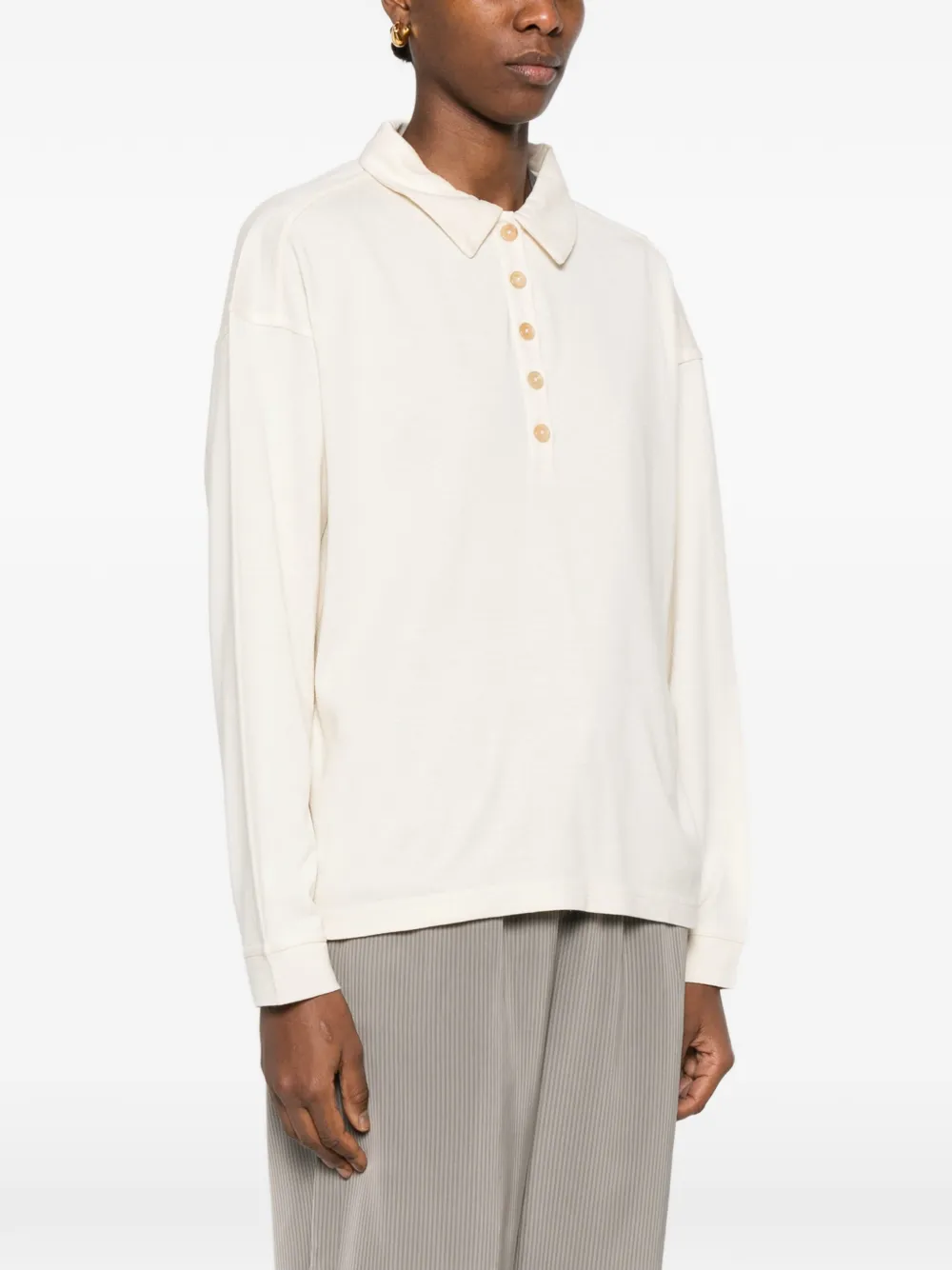  Khaite Faithful Polo Top - Neutrals 