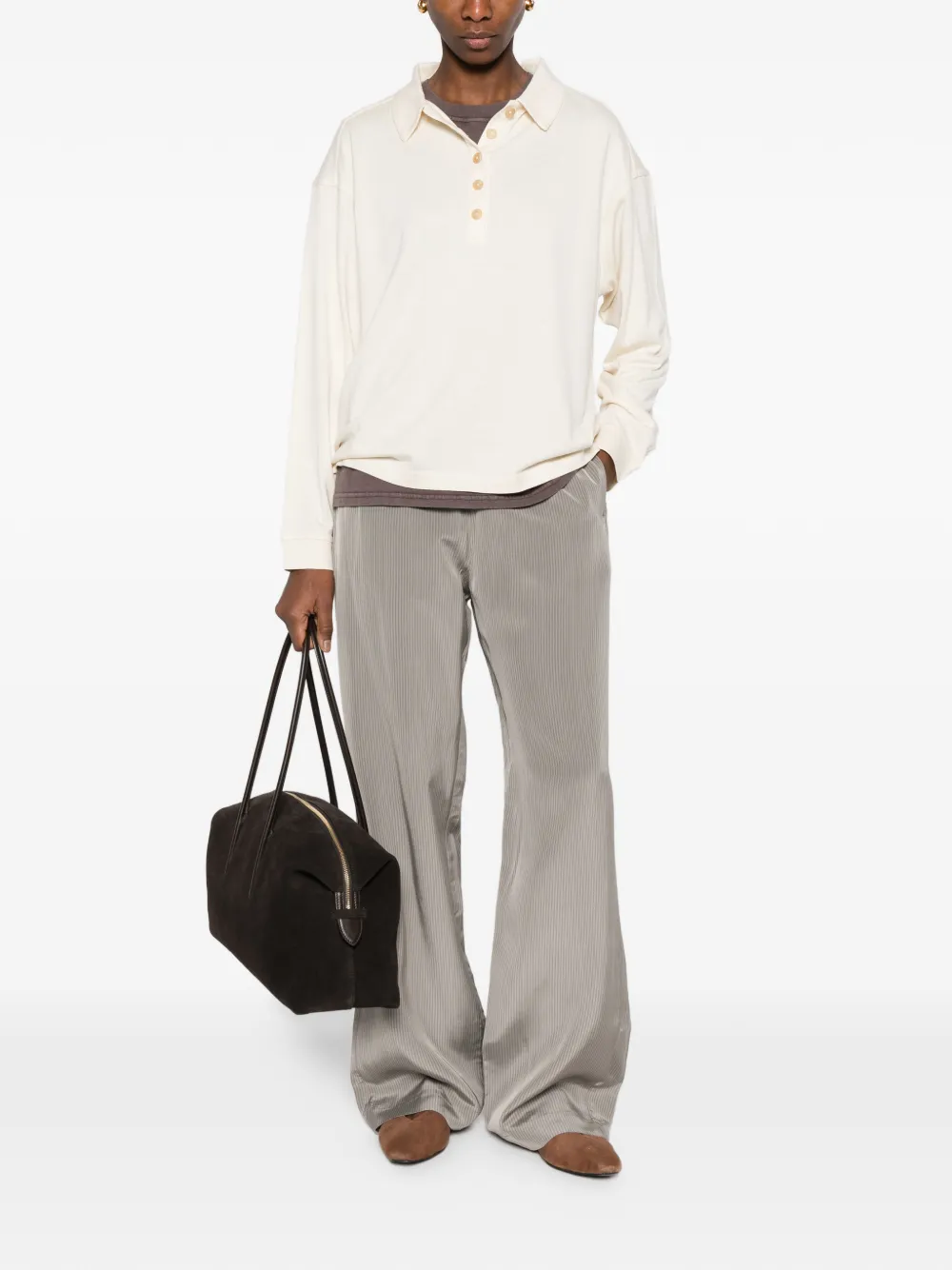  Khaite Faithful Polo Top - Neutrals 
