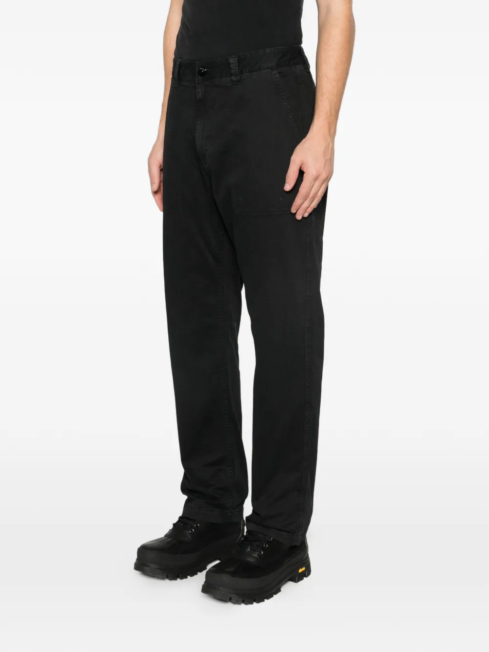 Stone Island Broek met zak Zwart