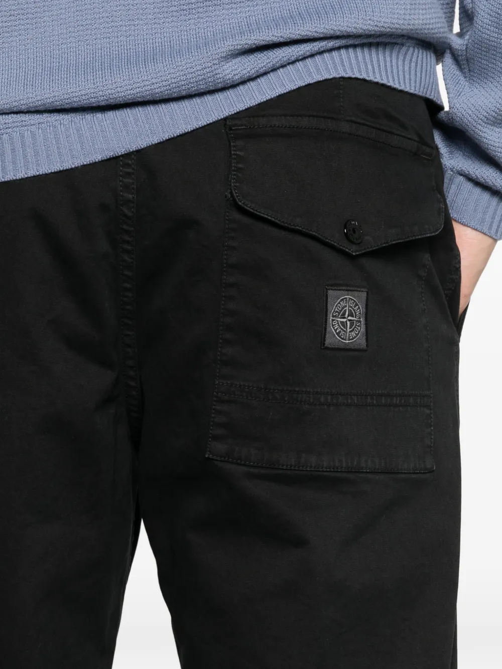 Stone Island Broek met zak Zwart