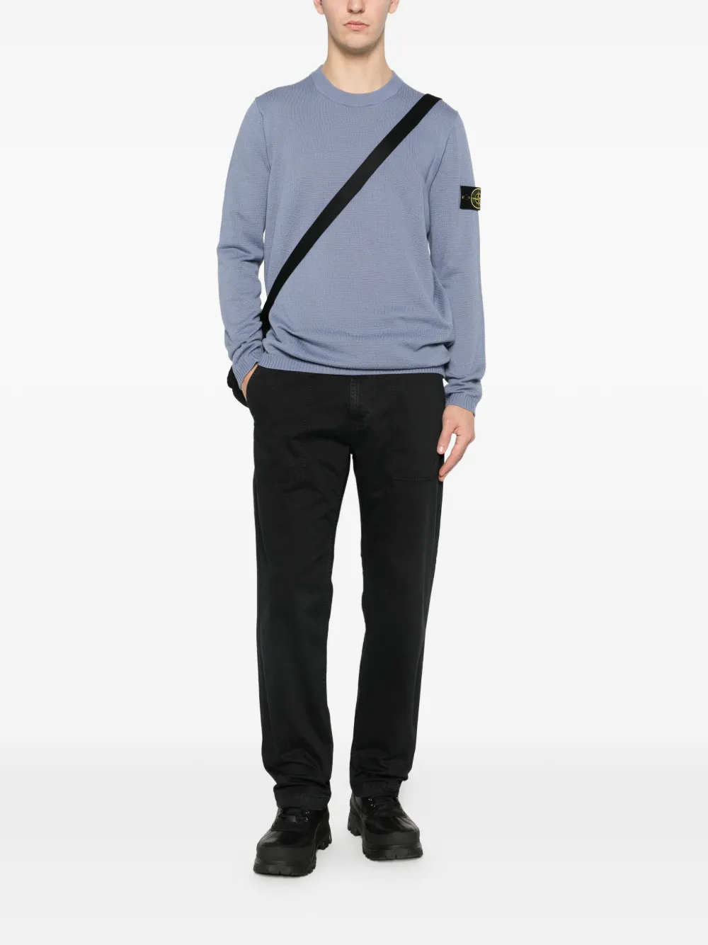Stone Island Broek met zak Zwart