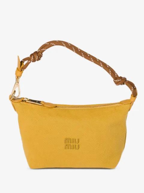 Miu Miu Gabardine schoudertas met geborduurd logo