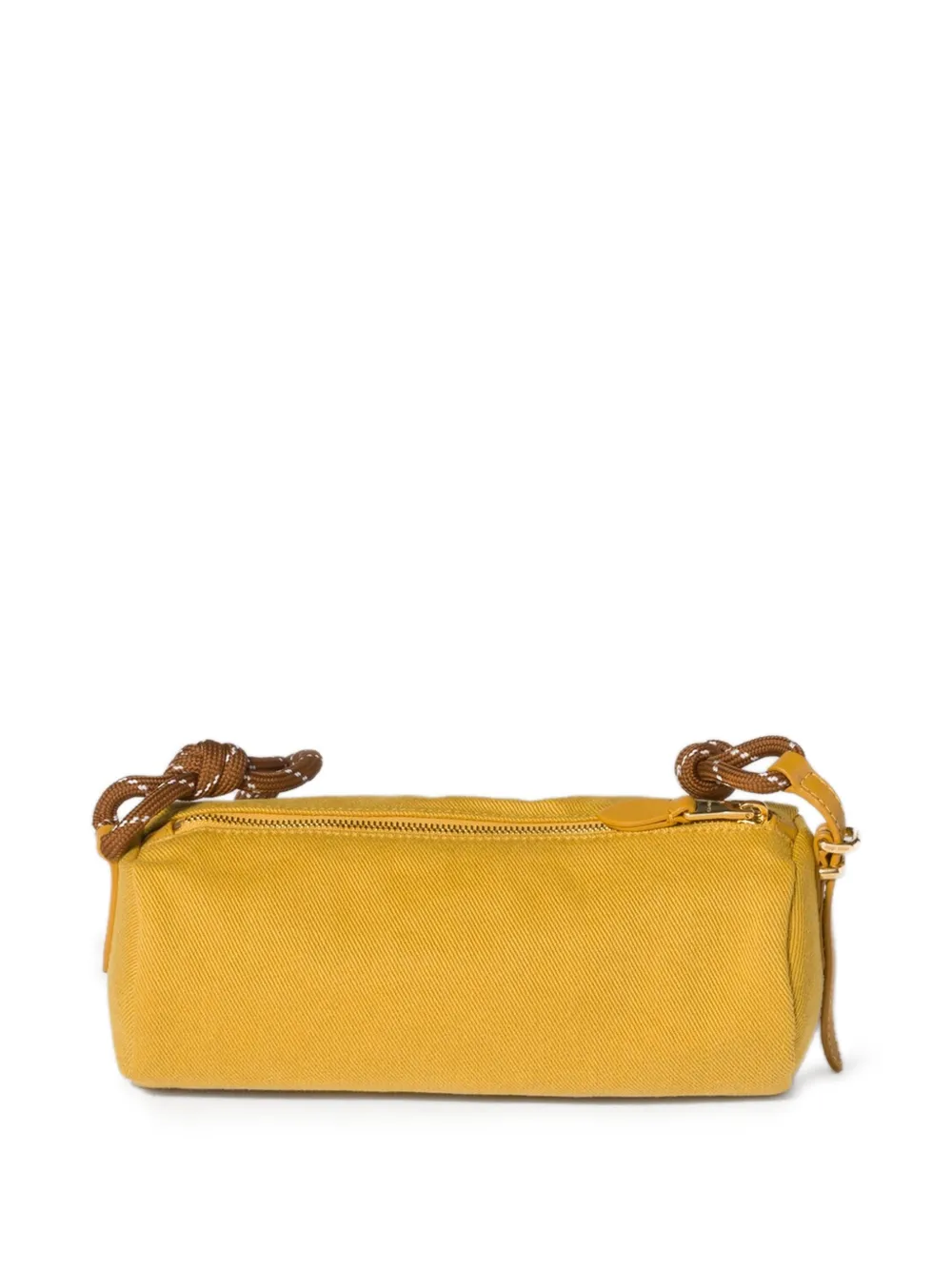 Miu Gabardine tas met geborduurd logo Geel