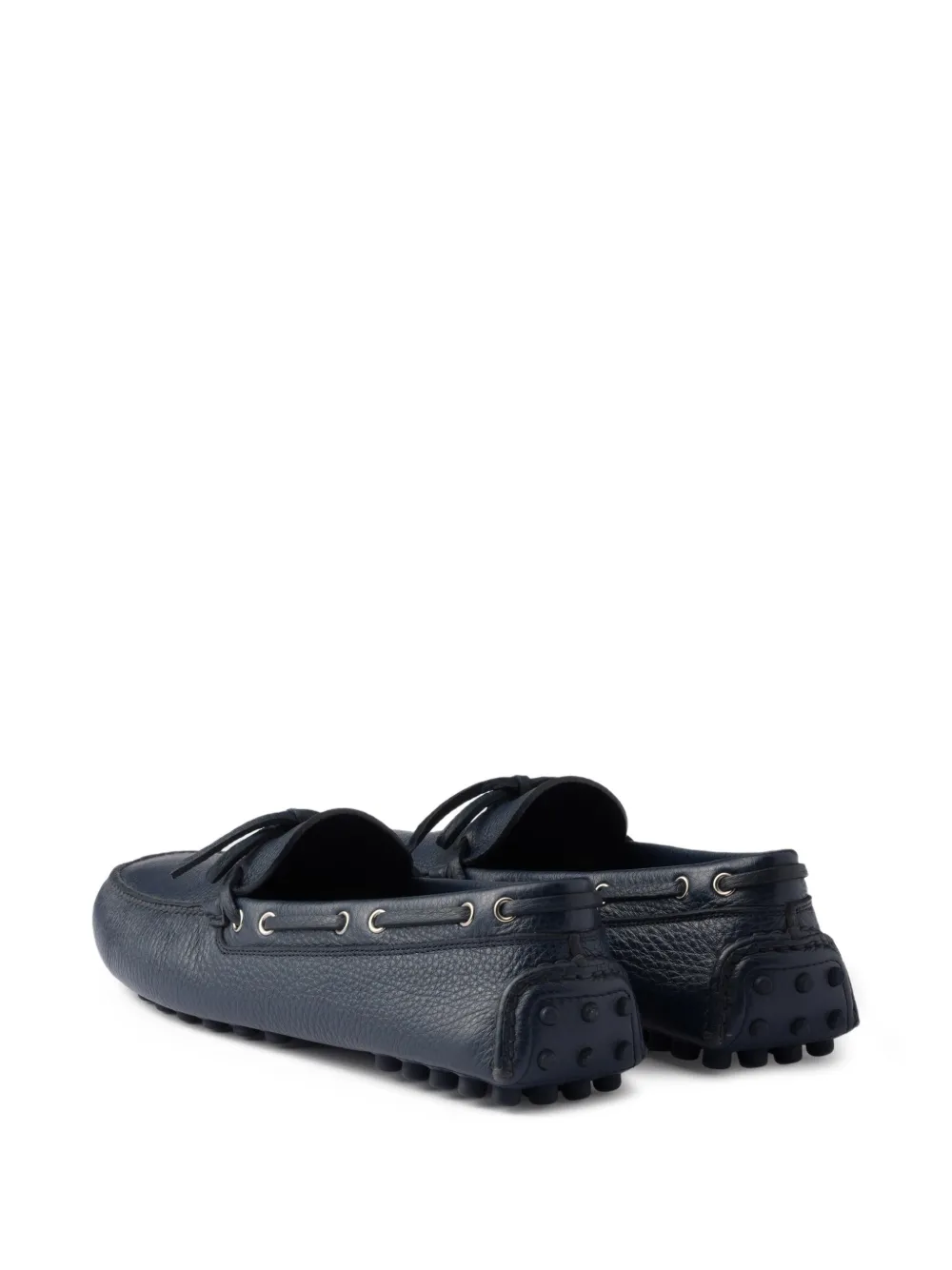 Prada Leren bootschoenen met logoprint Blauw