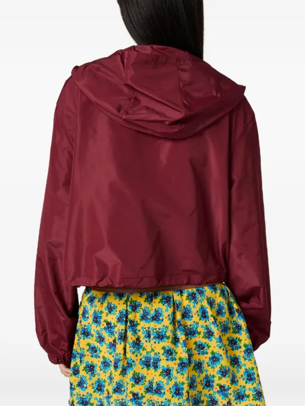 Miu Miu drawstring-hood Blouson Jacket | Red | FARFETCH