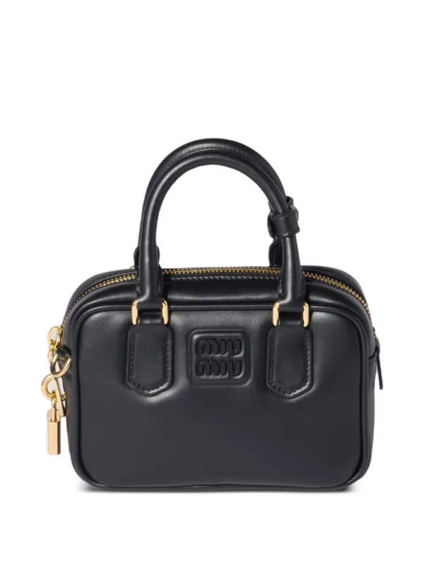 Miu Miu Arcadie レザー ハンドバッグ | ブラック | FARFETCH JP