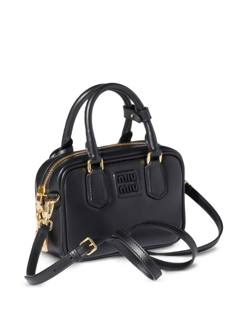 Miu Arco leren shopper Zwart