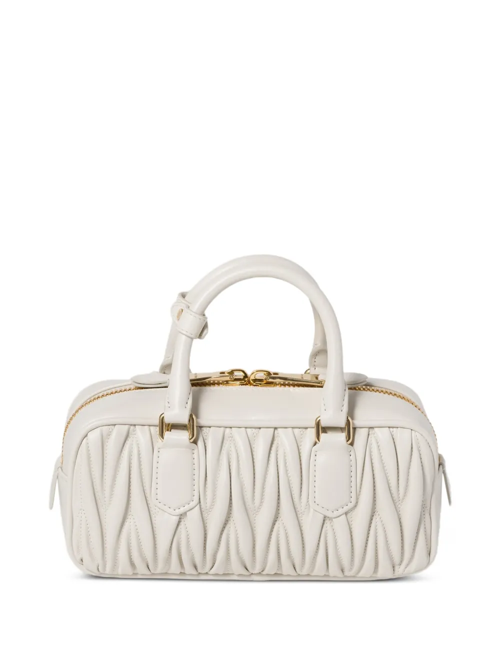 Miu Arcadie Matelassé leren shopper Wit