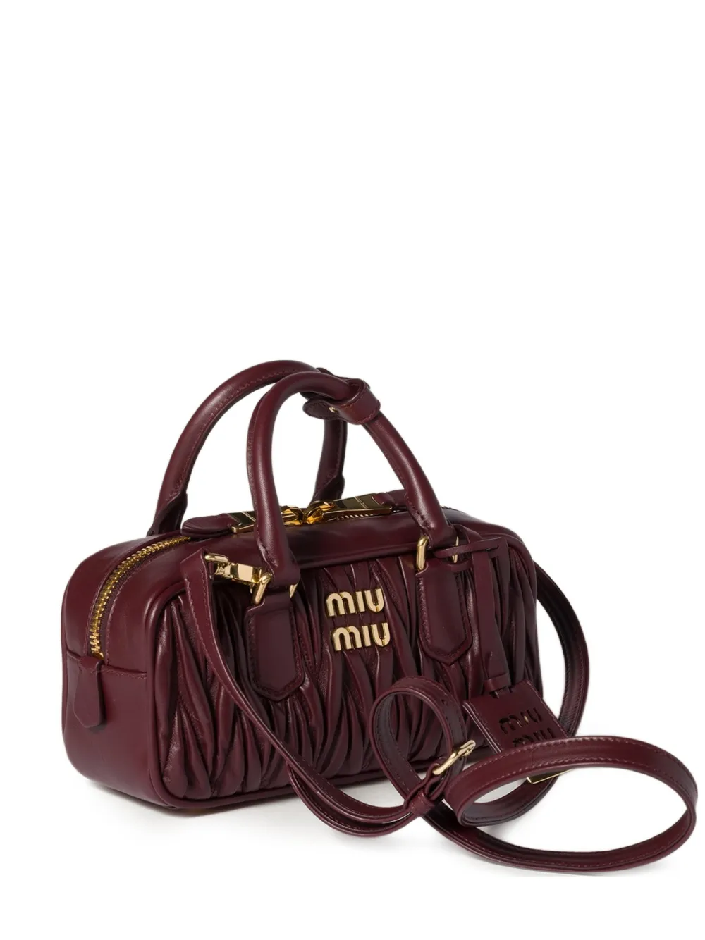 Miu Arcadie matelassé leren shopper Rood