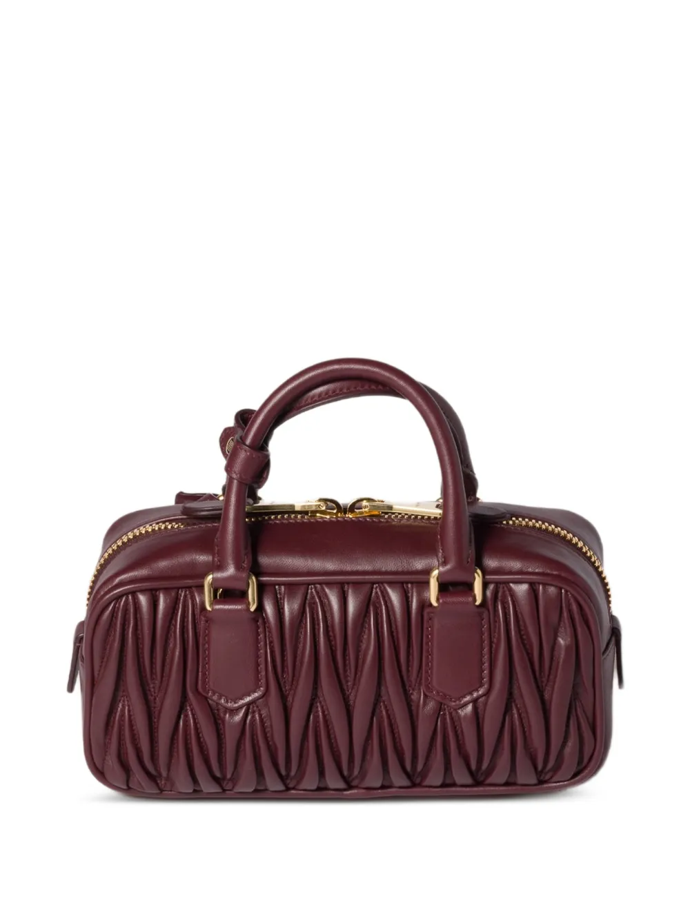 Miu Arcadie matelassé leren shopper Rood