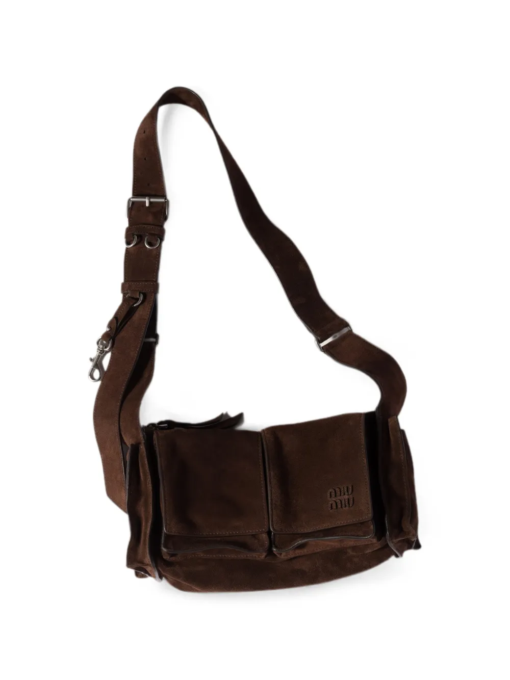Miu Utility crossbodytas met klepzak Bruin