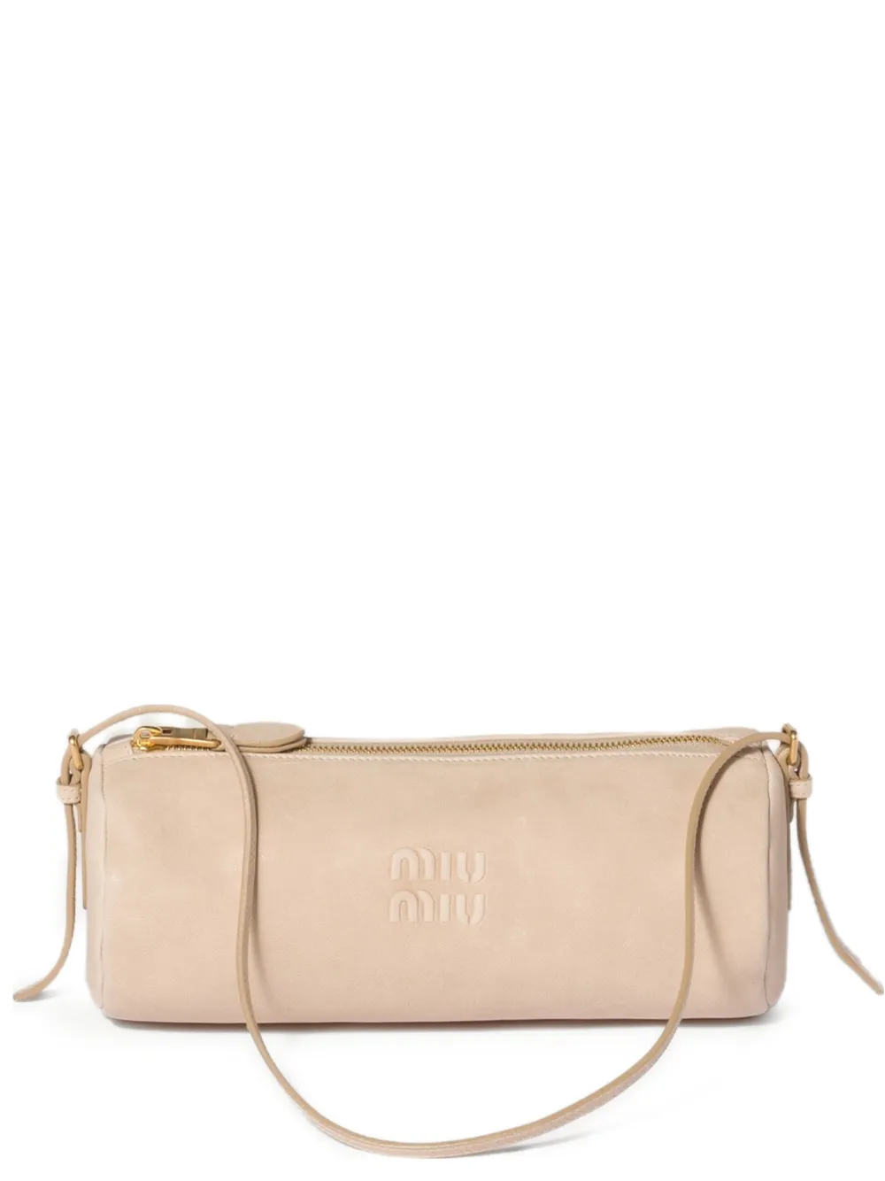 Miu Miu logo-embossed leather pouch - Toni neutri