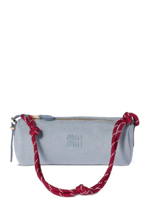 Miu Miu logo-embroidered gabardine bag