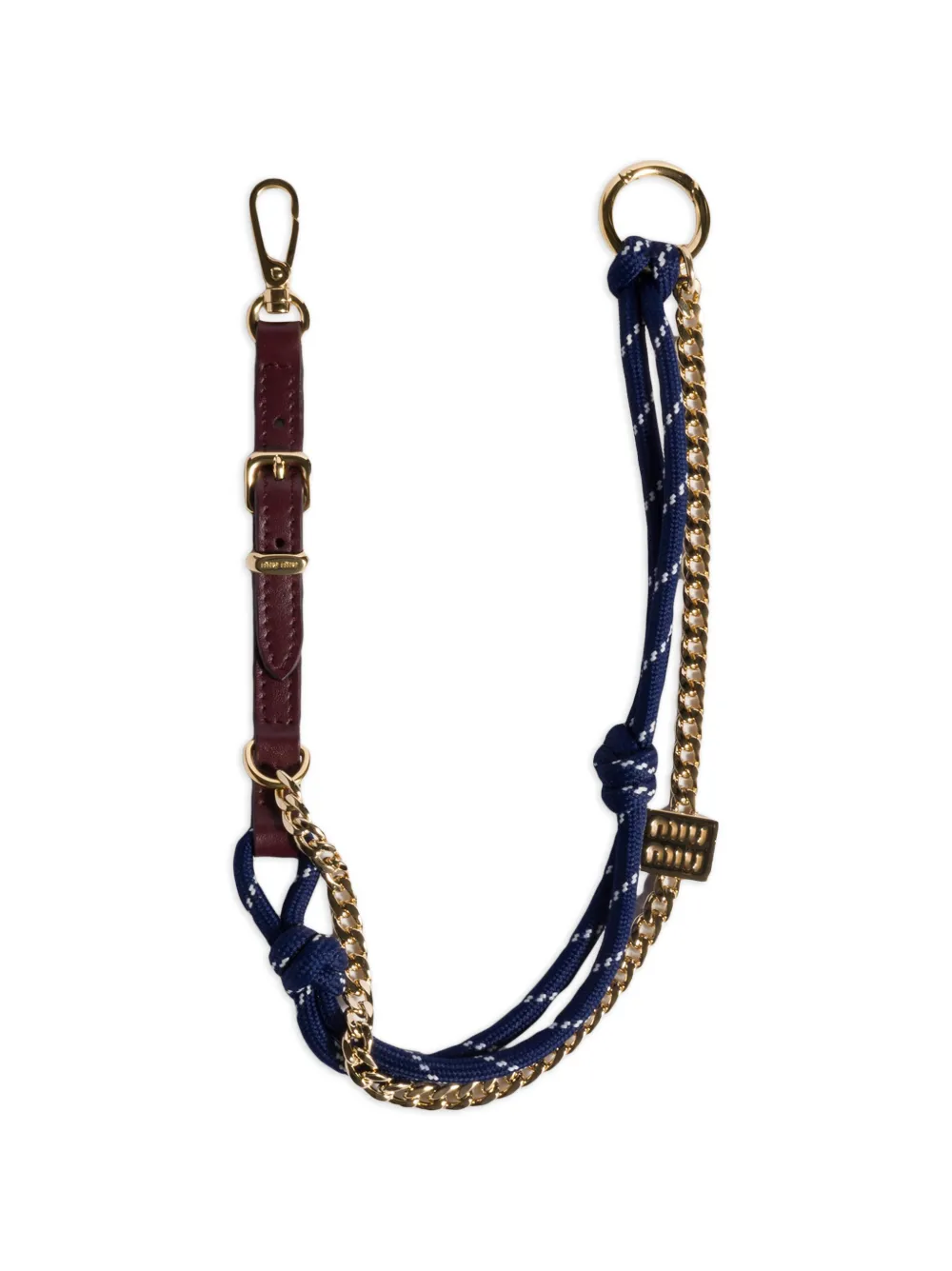 Miu Miu Portachiavi con logo - Blu