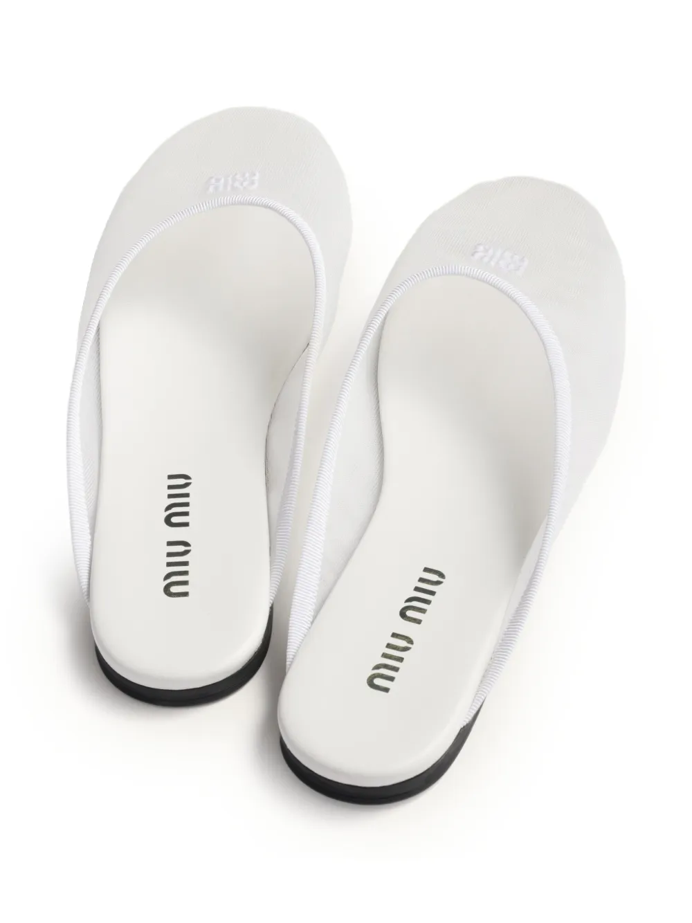 Miu Slippers met geborduurd logo Wit