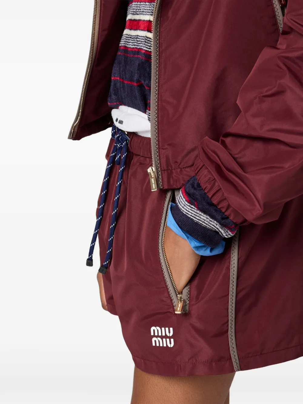 Miu Miu Technical Fabric Shorts | Red | FARFETCH