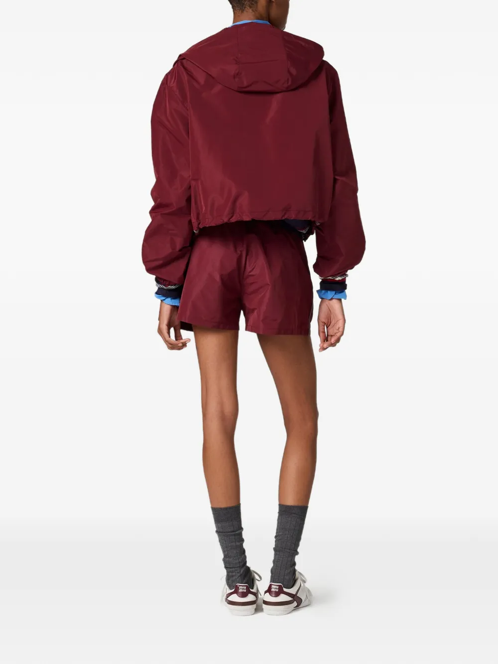  Miu Miu Elasticated Drawstring-waist Shorts - Red 