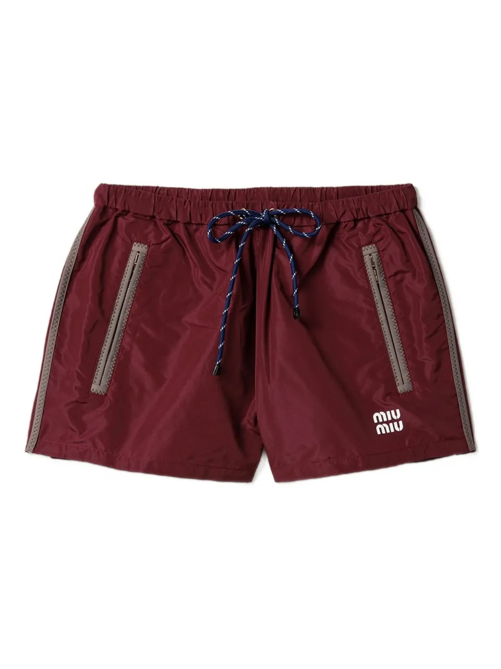Miu Miu elasticated drawstring-waist shorts - Rosso