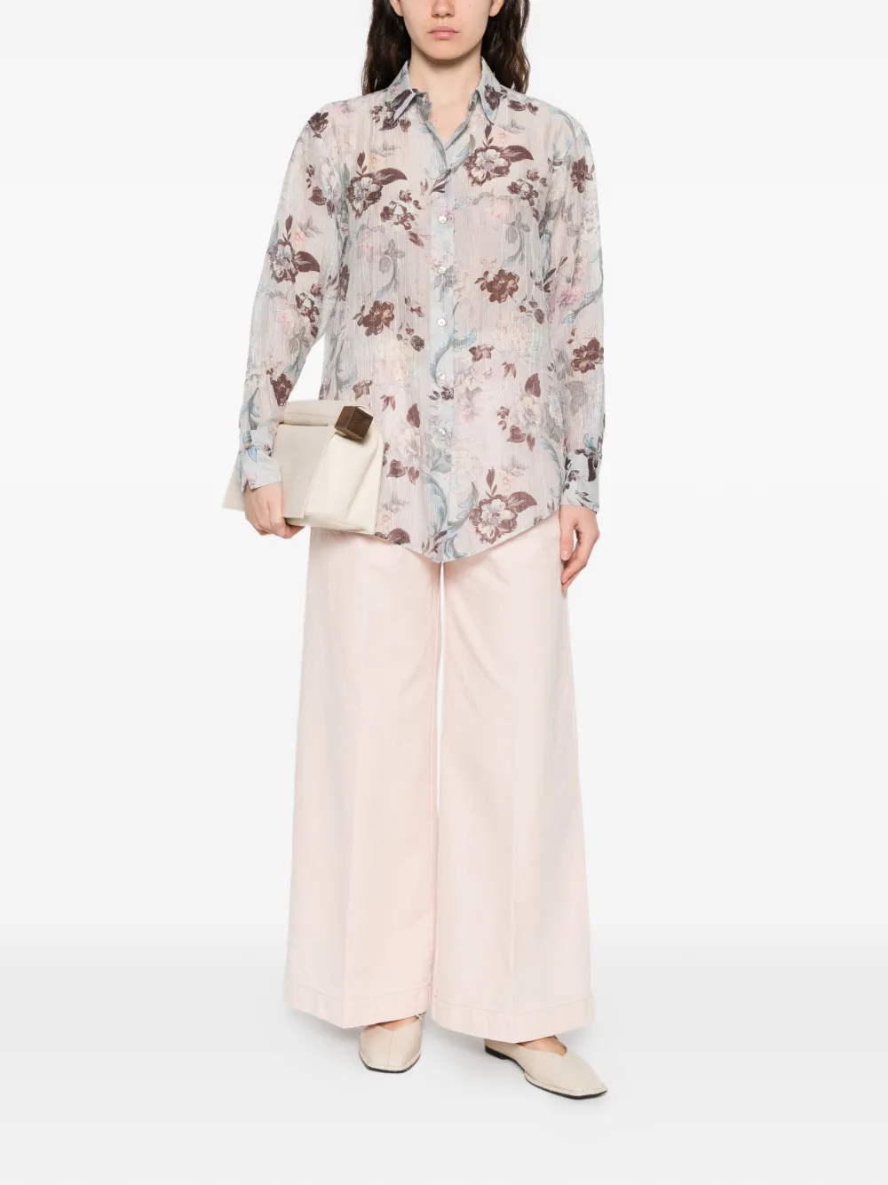 Forte Forte Floral-pattern Long-sleeve Shirt - Blue 