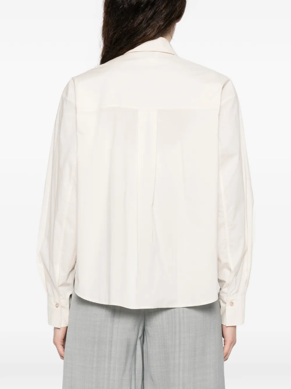 Forte Button-up blouse met lange mouwen Beige