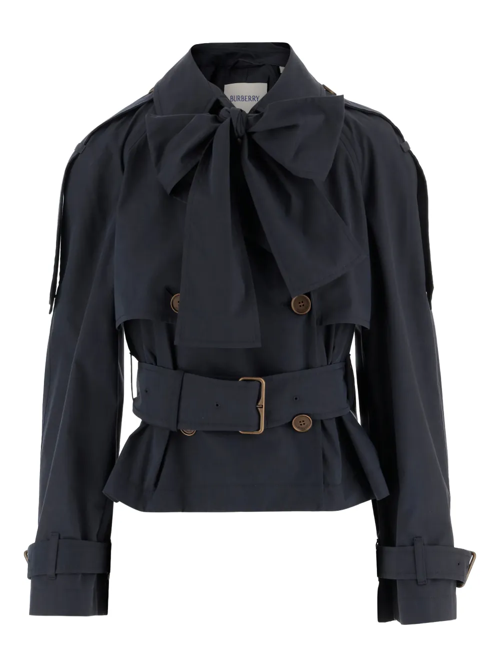 Burberry bow belted jacket - Blu