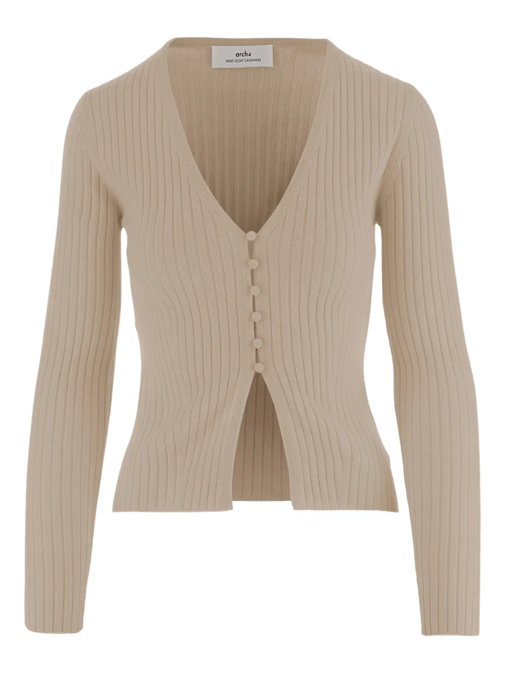 arch4 ribbed V-neck cardigan - Toni neutri