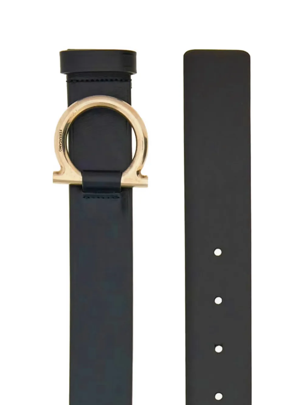 Ferragamo logo-buckle leather belt - Zwart