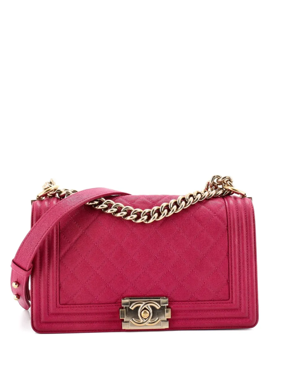 CHANEL Pre-Owned Boy Flap Bag Quilted Caviar Old Medium crossbody bag - Rosa
