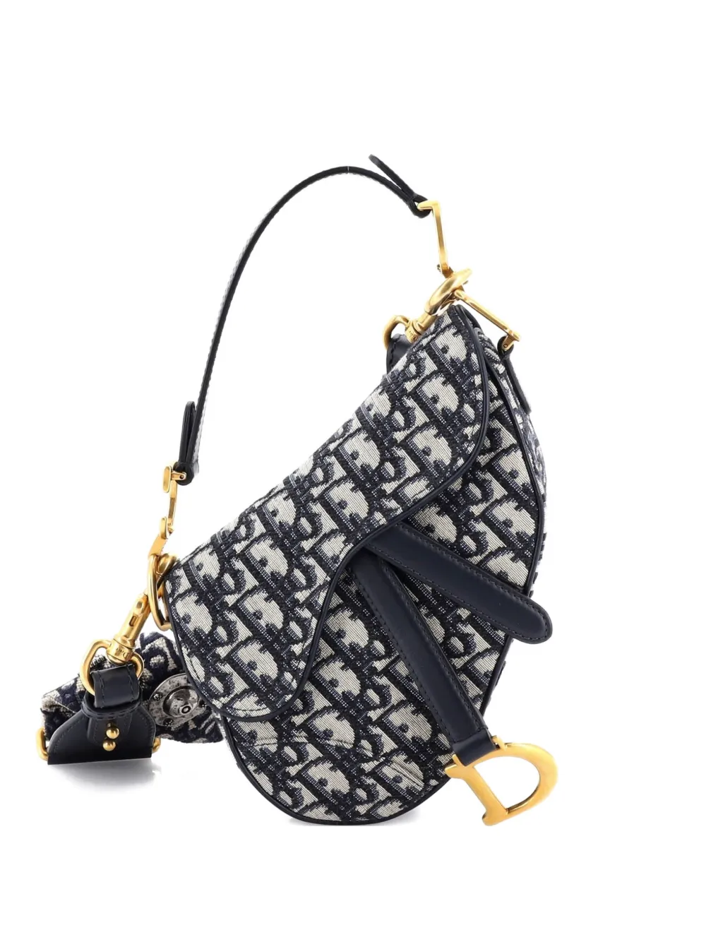 Christian Dior Pre-Owned Saddle Handbag Oblique Canvas Mini shoulder bag - Blu