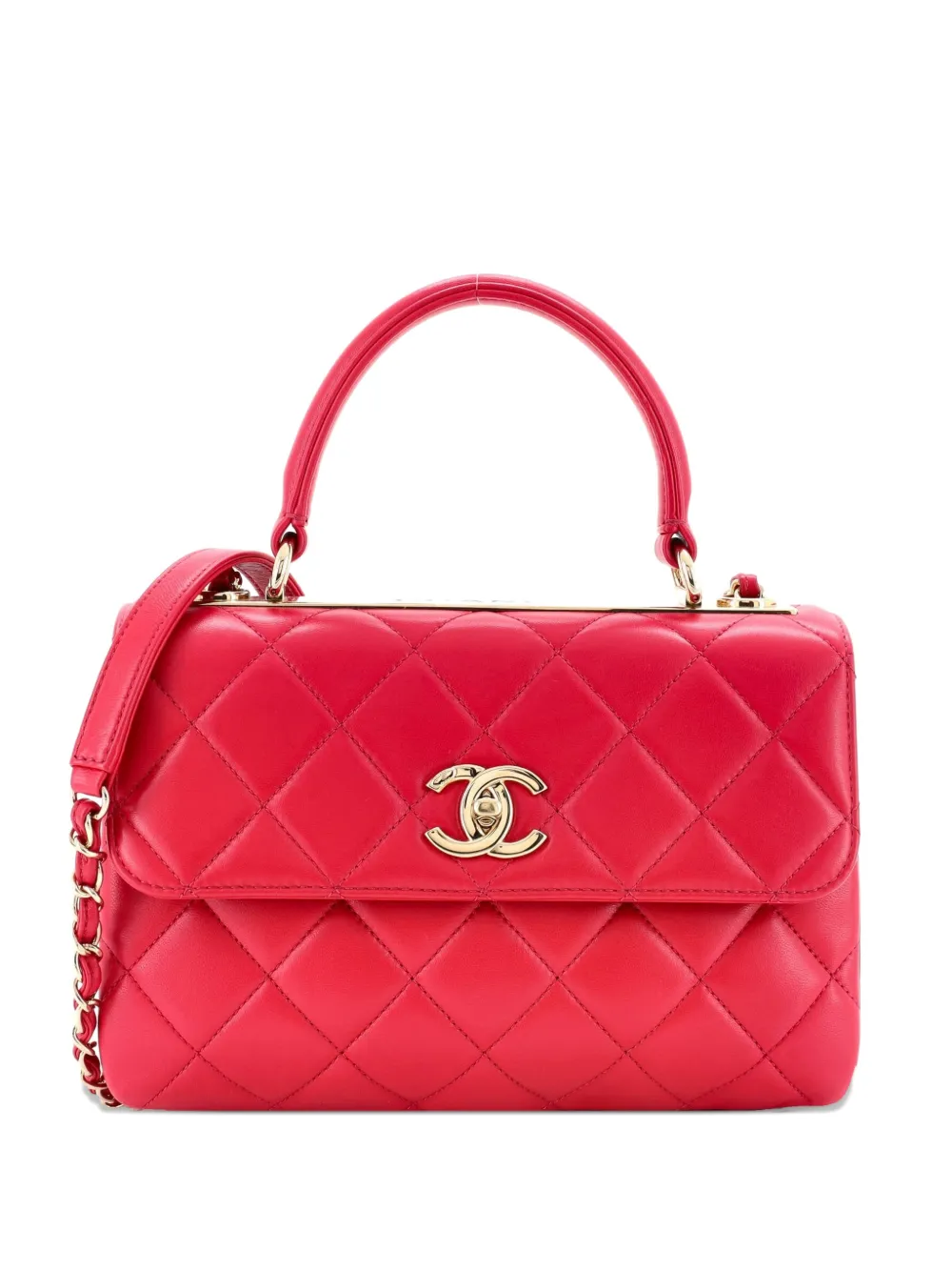 CHANEL Pre-Owned Trendy CC Top Handle Bag Quilted Lambskin Small shoulder bag - Rosa