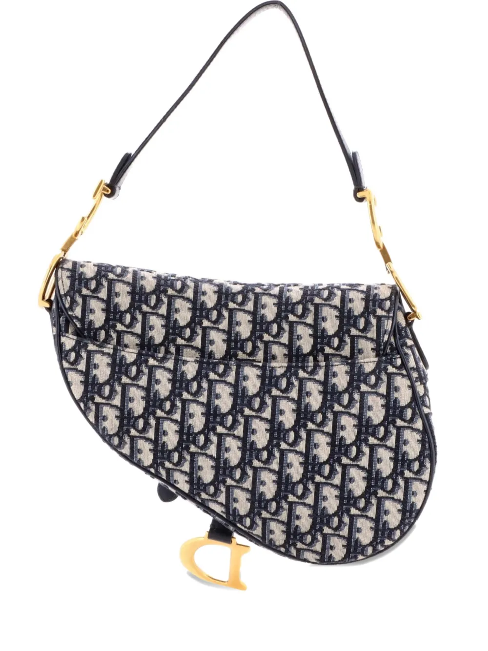 Christian Dior Pre-Owned Saddle Handbag Oblique Canvas Medium shoulder bag - Blu